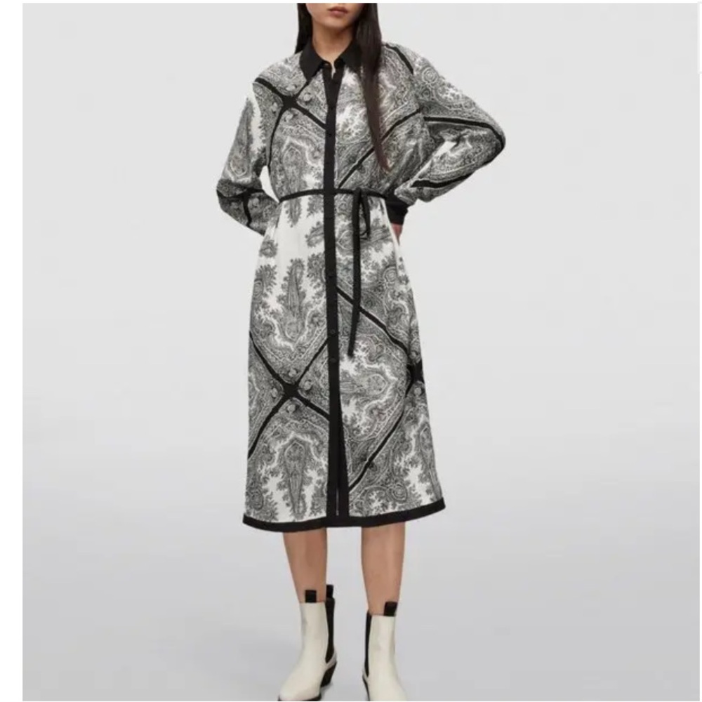 ALL SAINTS Paisley Print Anya Midi Shirt Dress